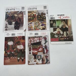 5 Vintage Uncut Christmas Holiday Sewing Patterns Simplicity McCalls Vogue Craft